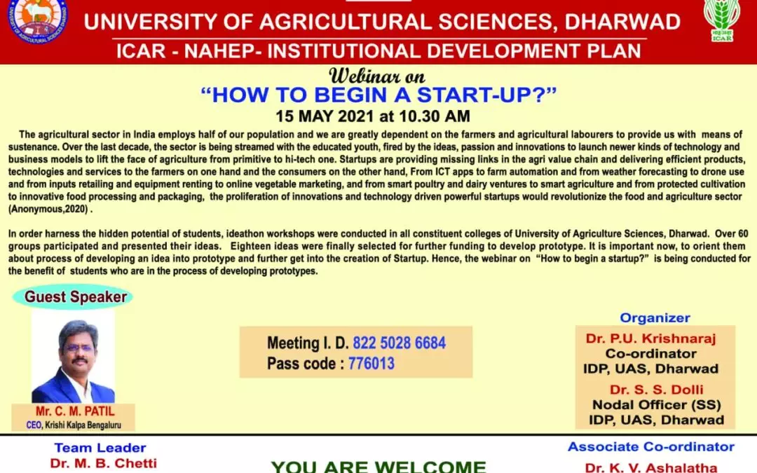 Webinar on “How to Begin a Start-Up?”